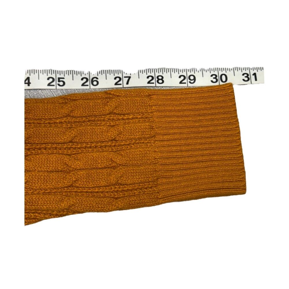 St. John's Bay Sweater Women's LP Orange Cotton Cable Knit Long Sleeve Pullover - Picture 6 of 6